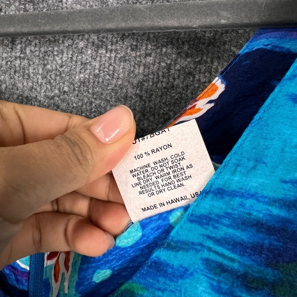 Vintage Jams world Hawaiian Tropical Fish Beach Dress Sleeveless Blue Size L - Picture 9 of 10